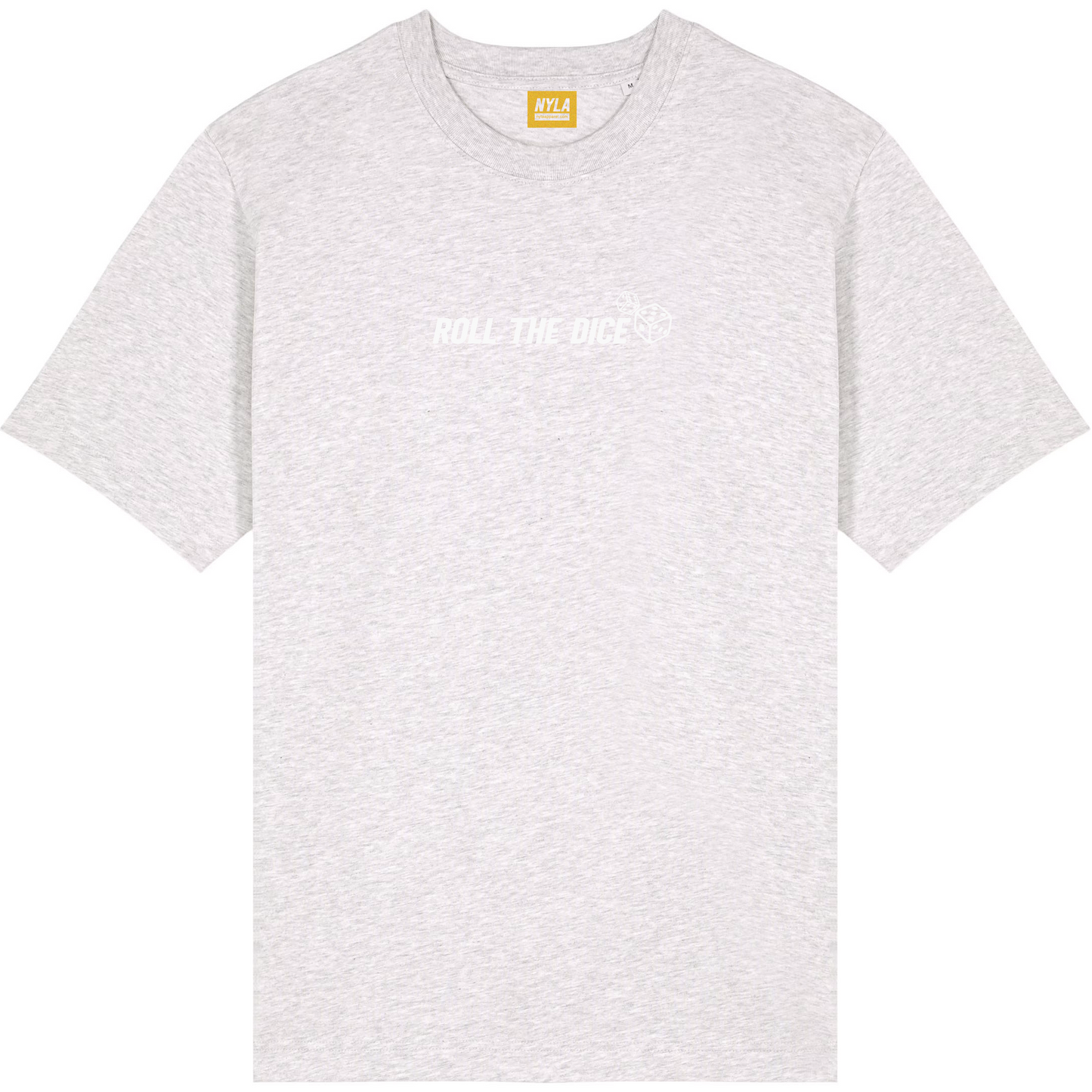 Roll The Dice Grey on White T-Shirt