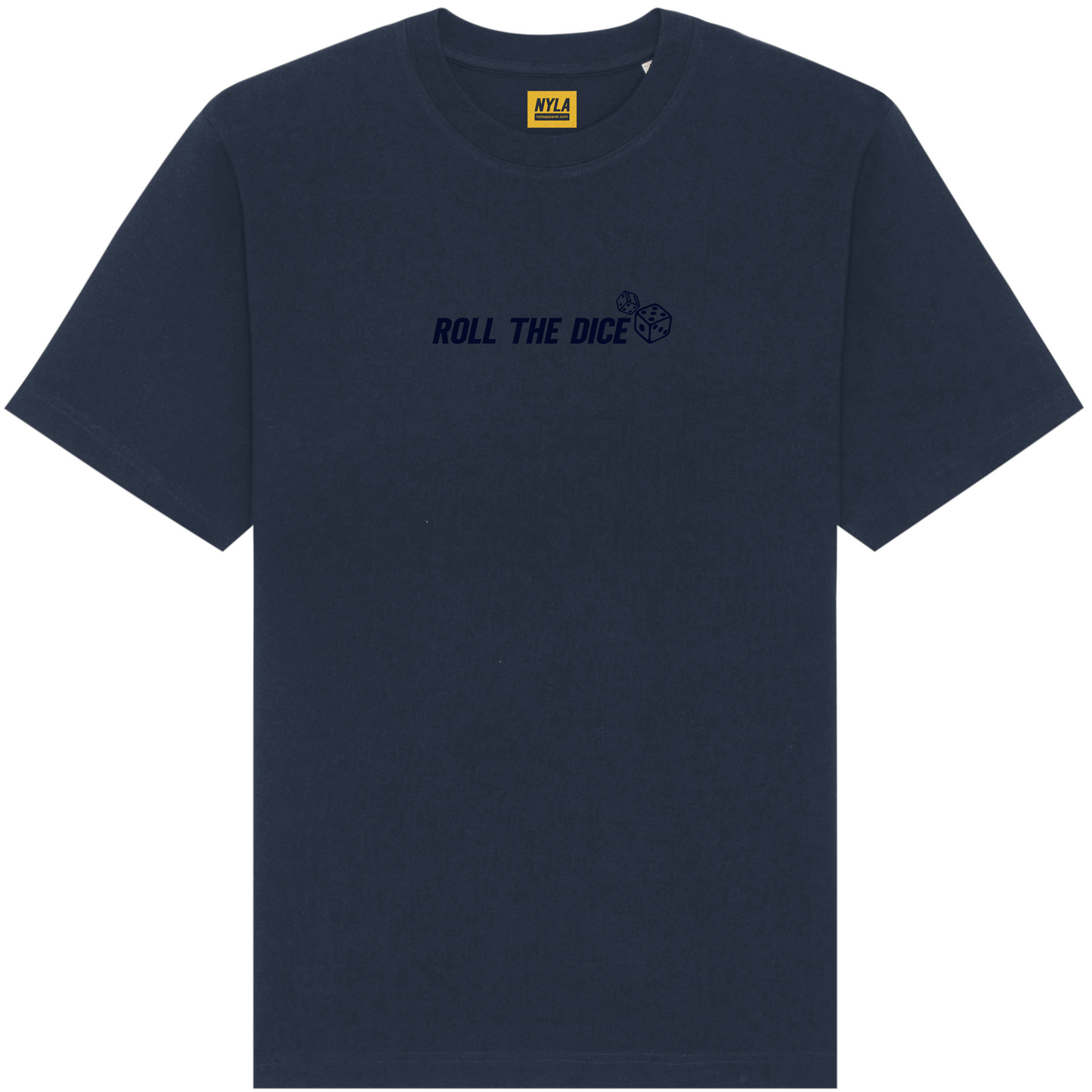 Roll The Dice Navy on Navy T-Shirt