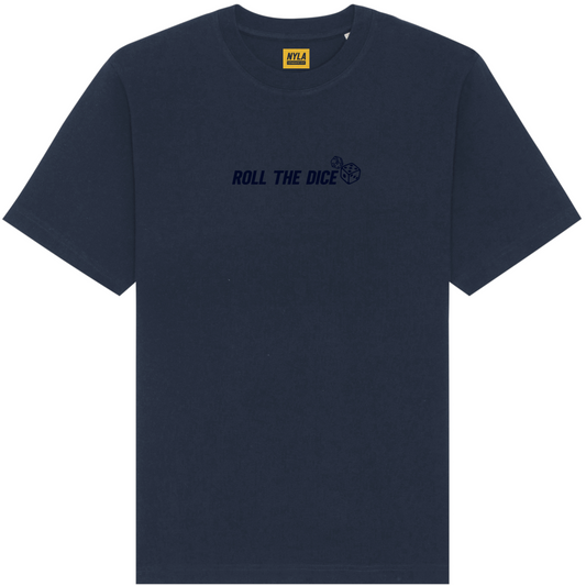Roll The Dice Navy on Navy T-Shirt
