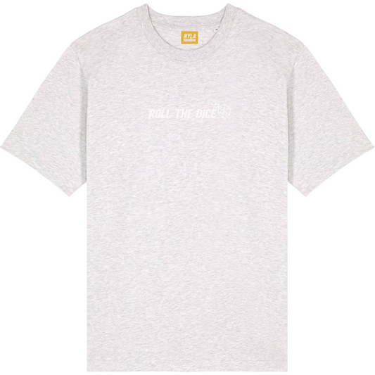 Roll The Dice Grey on White T-Shirt