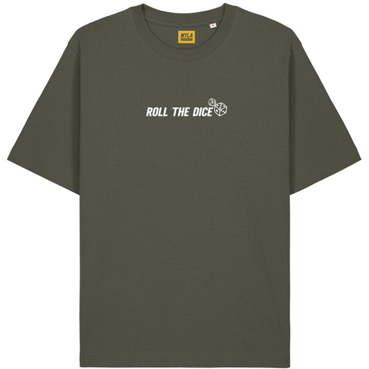 Roll The Dice Khaki on Navy T-Shirt