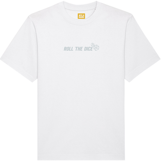Roll The Dice Grey on White T-Shirt